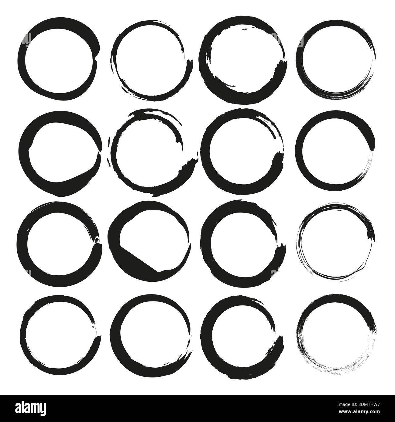 Ink circle grid. Round frame pattern. Grunge texture vector. Ring shape design. Stock Vector