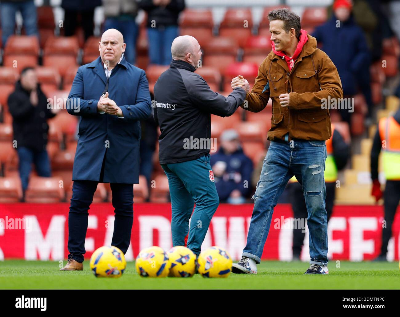 Wrexham co-owner Ryan Reynolds before the Sky Bet Championship match at