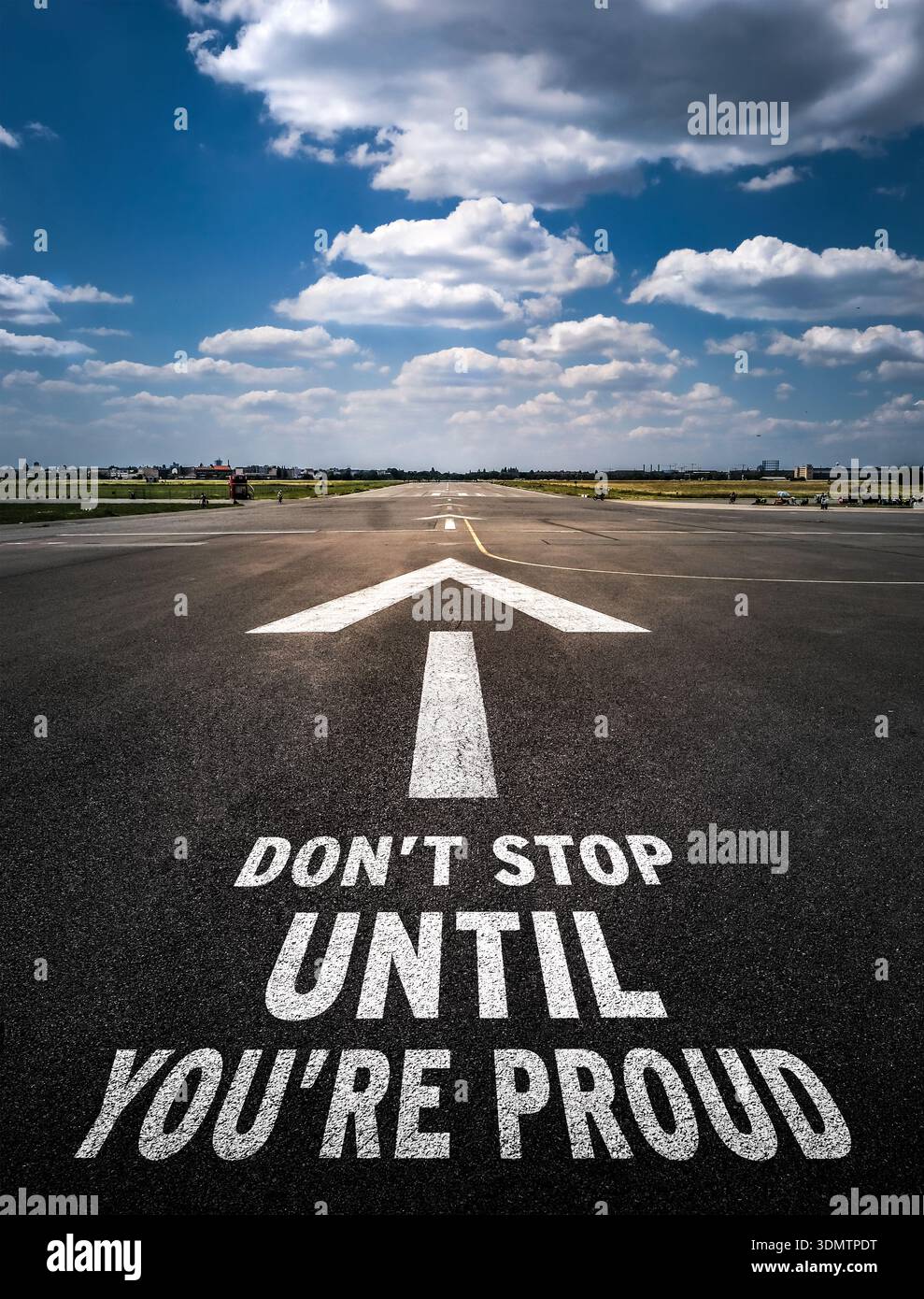 Motivational Quote - Don't stop until you're proud Stock Photo