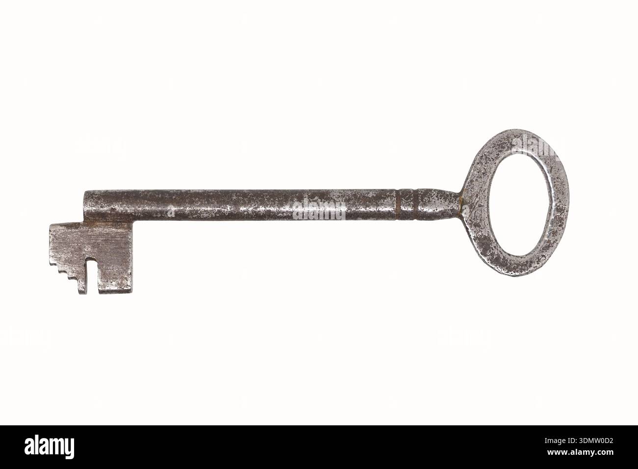 Metal key isolated on white background Stock Photo