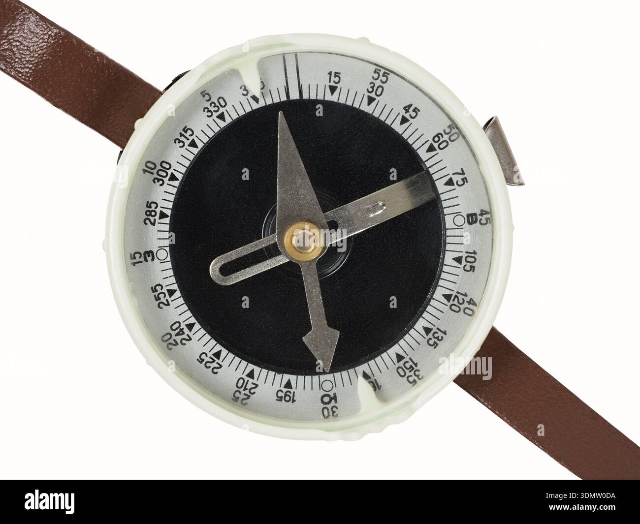 vintage magnetic compass isolated on white background Stock Photo