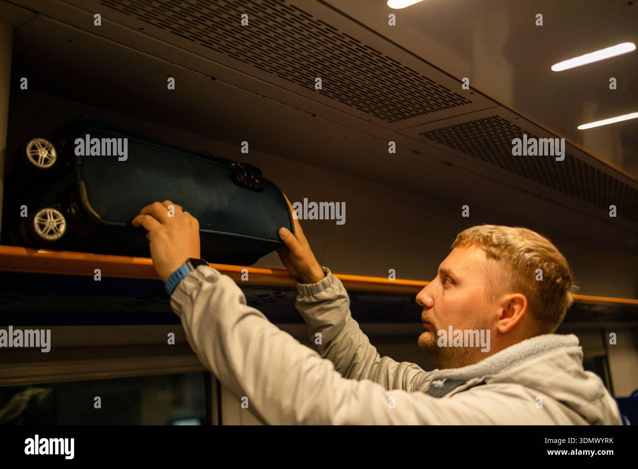 Bullet Train Rack Overhead luggage rack hi-res stock photography and images - Alamy