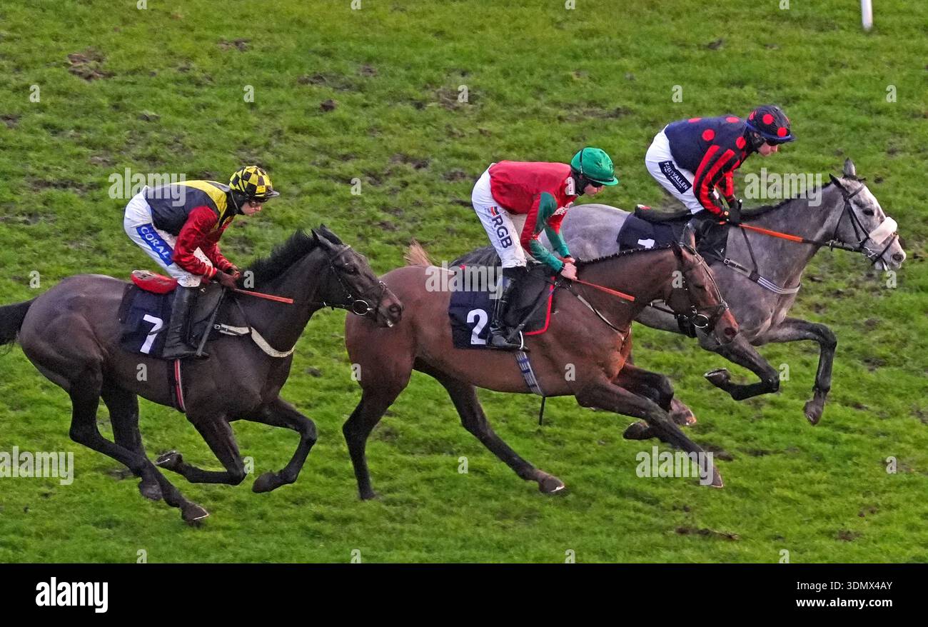 A Likeable Rogue ridden by Brian Hughes (far right) on their way to ...