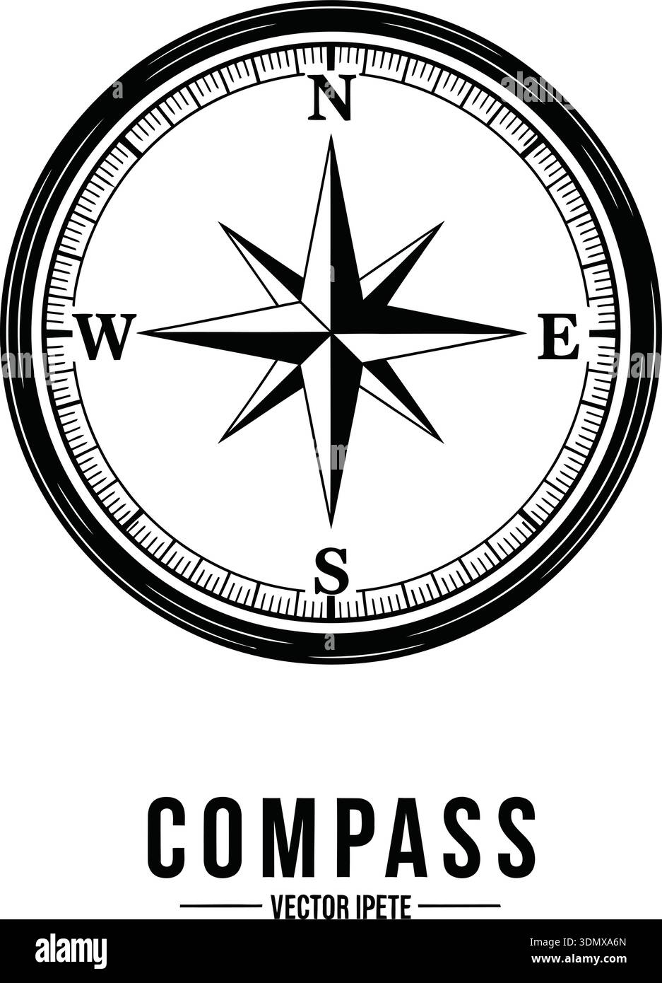 This image showcases a detailed compass illustration with clear ...