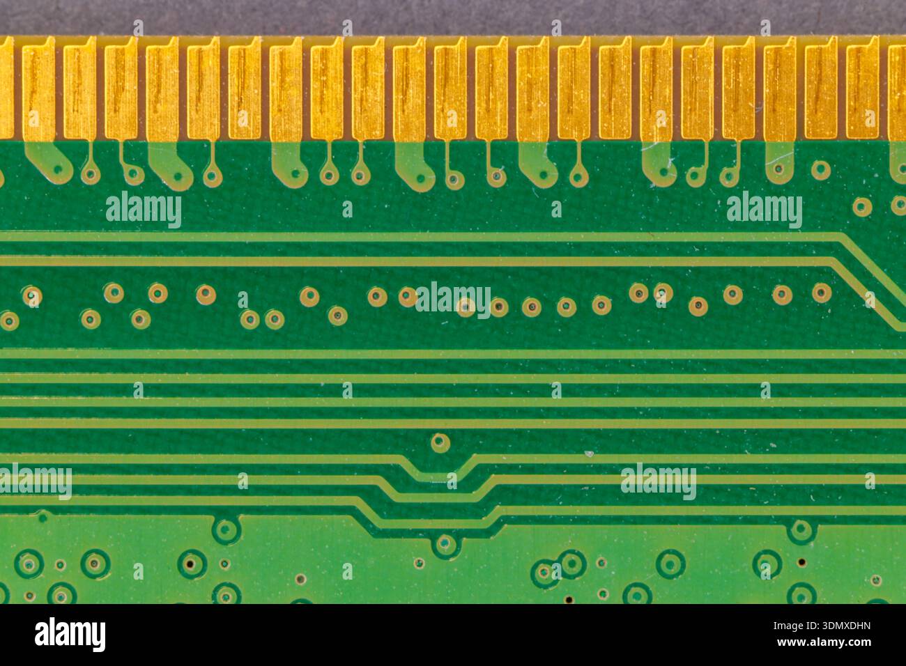 Circuit board macro showing electronic computer hardware technology Stock Photo
