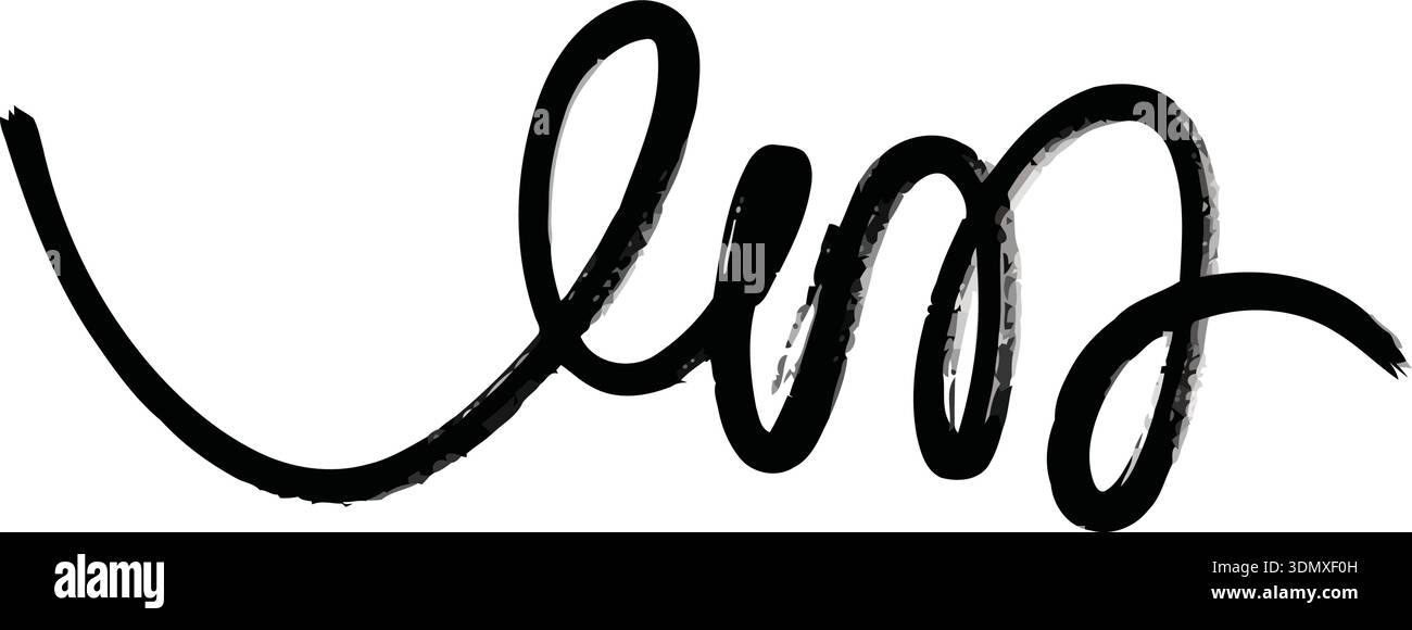This is a detailed illustration of a cursive signature, a unique and ...