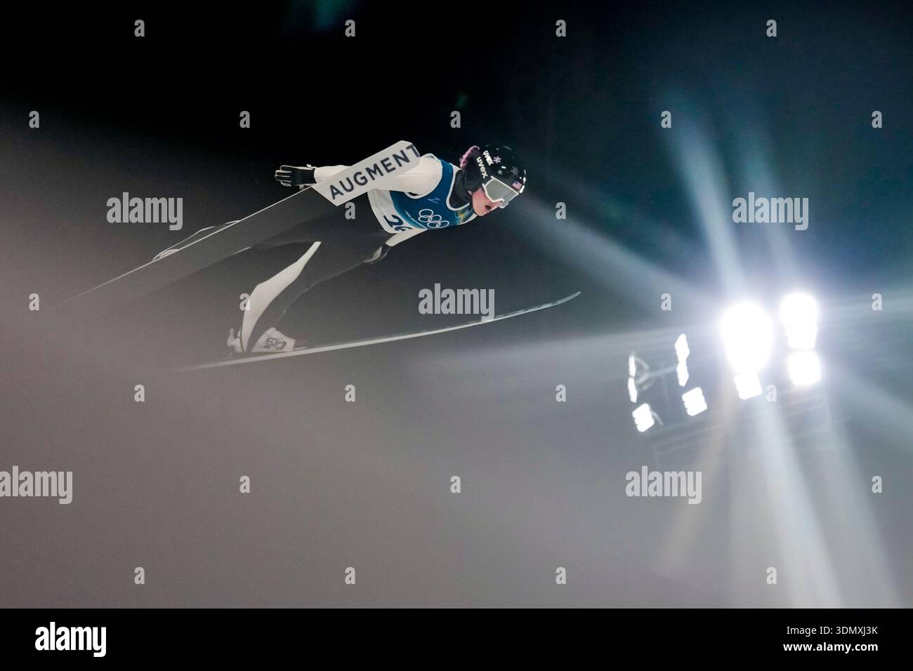 Josie Johnson, of the United States, soars through the air during her ...