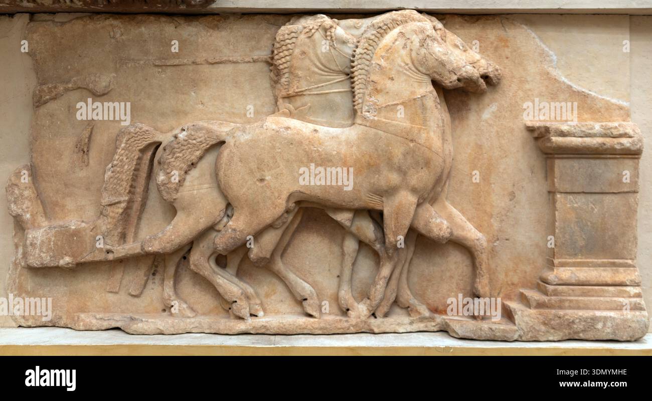 Ancient Classical Greek Horses from a Marble Quadriga or Ancient