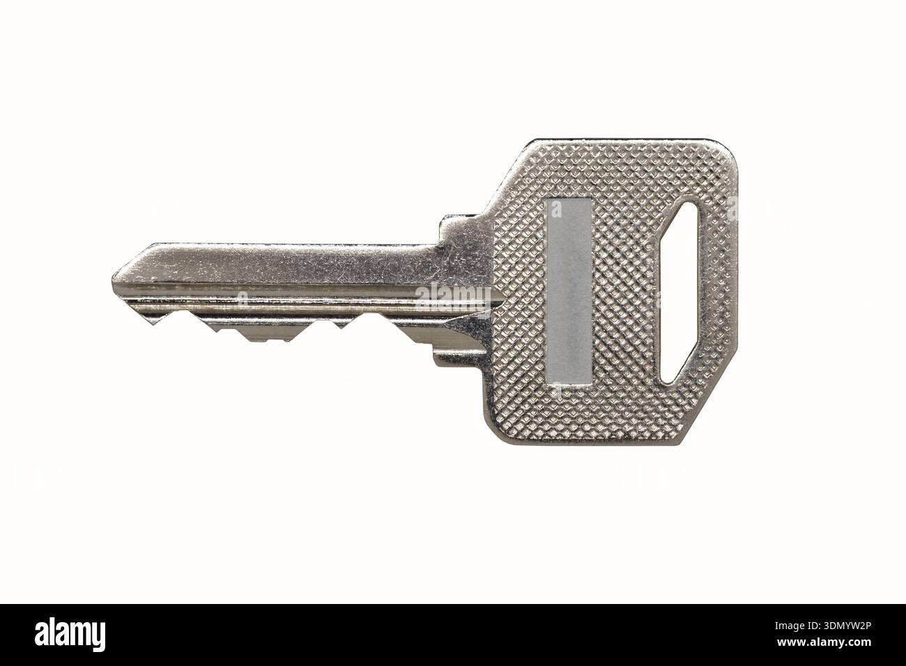 Silver key isolated on white background Stock Photo