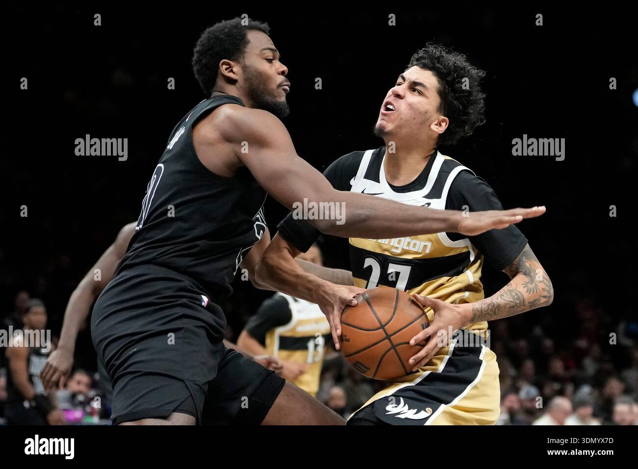 Washington Wizards guard Will Riley (27) attempts to drive past ...