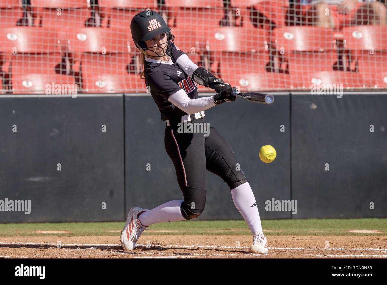 Jacksonville State infielder Ashley Phillips (9) swings against North ...