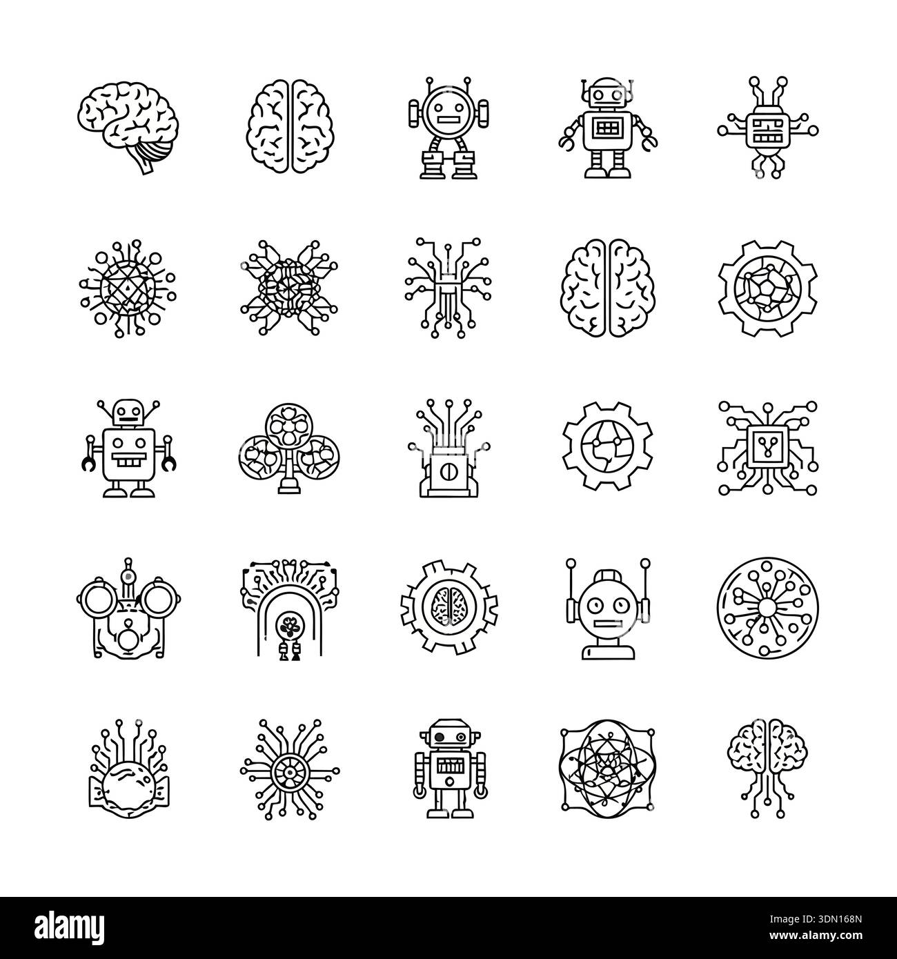 Collection ai robotics icons hi-res stock photography and images - Alamy