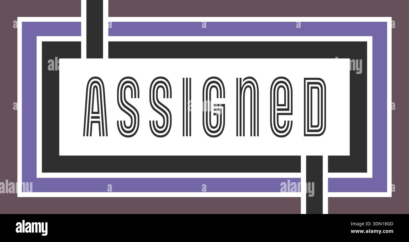 Framed label with assigned text in a bold centered layout with layered borders Stock Vector
