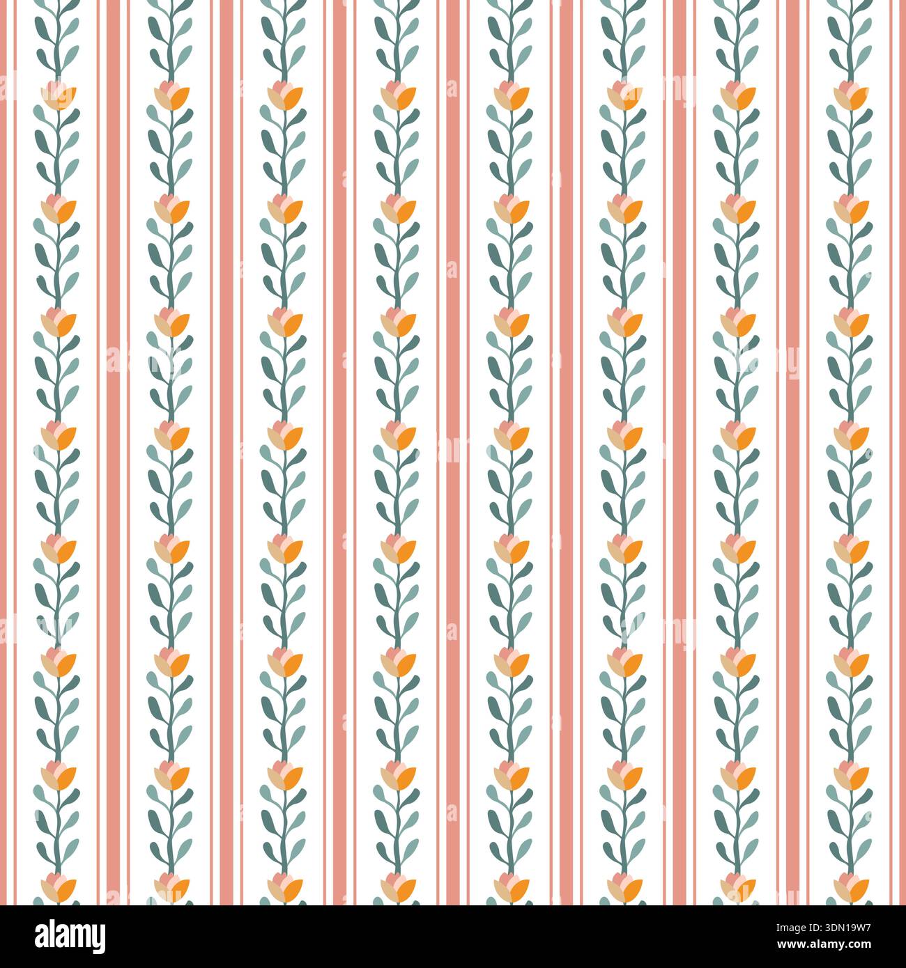 Soft Tulip Vertical Stripes Stock Vector