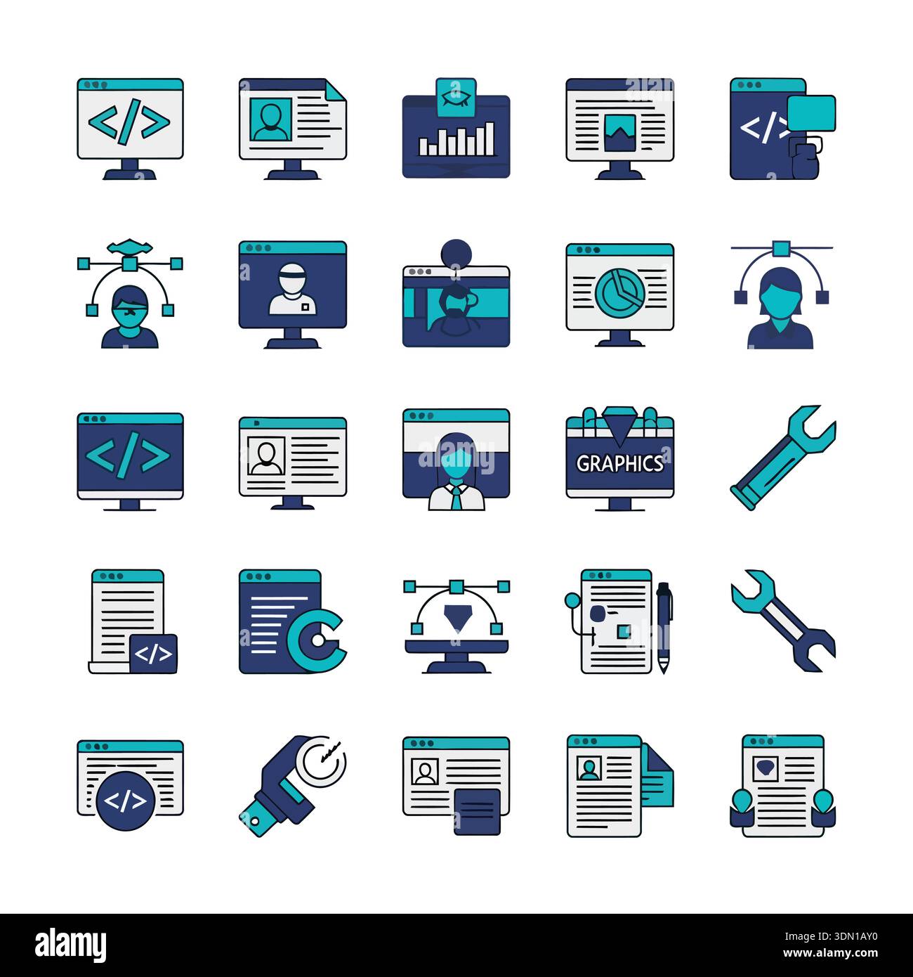 A collection of web development and design icons, perfect for ...