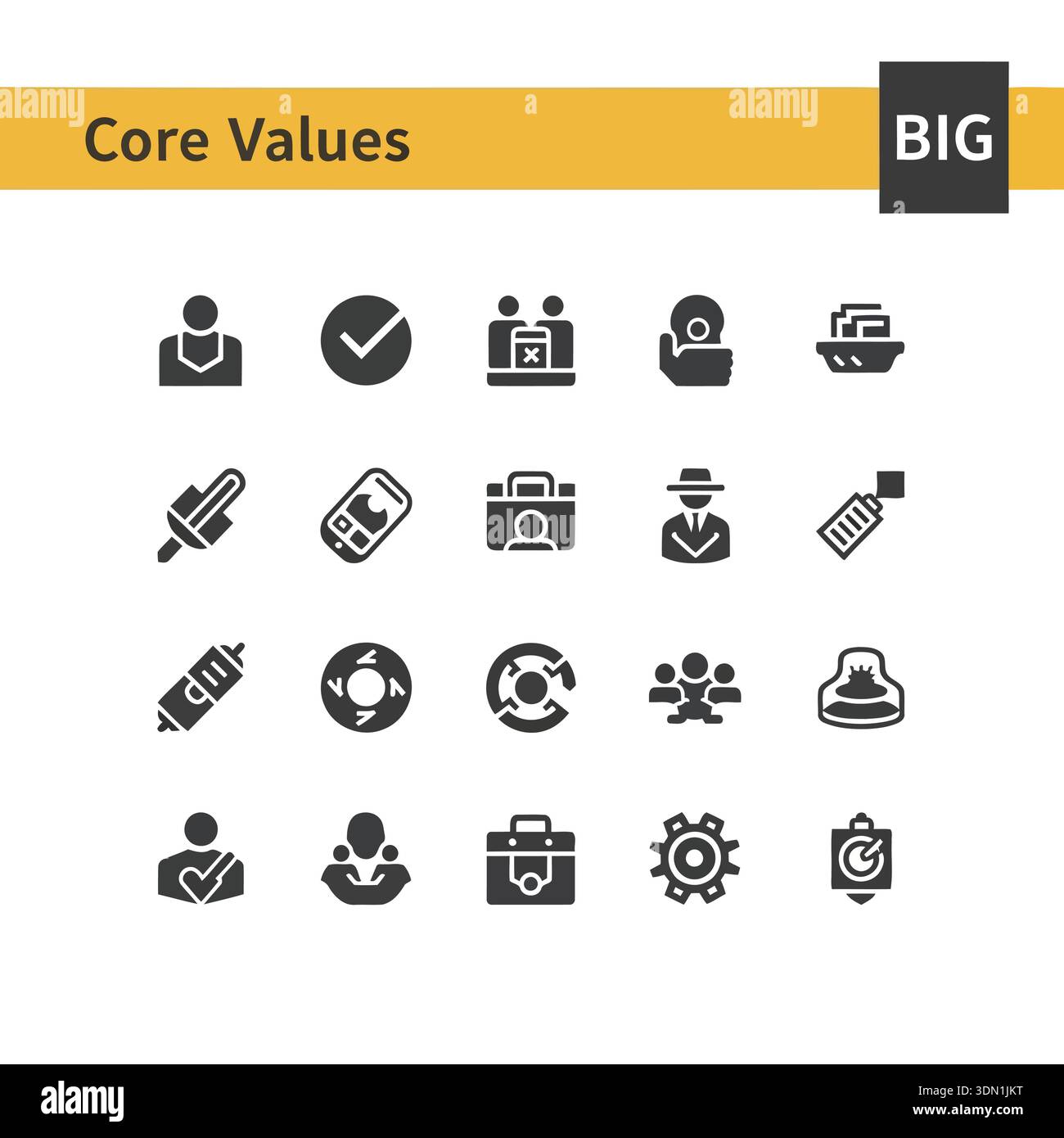 These core values icons provide a visual language for communicating and ...