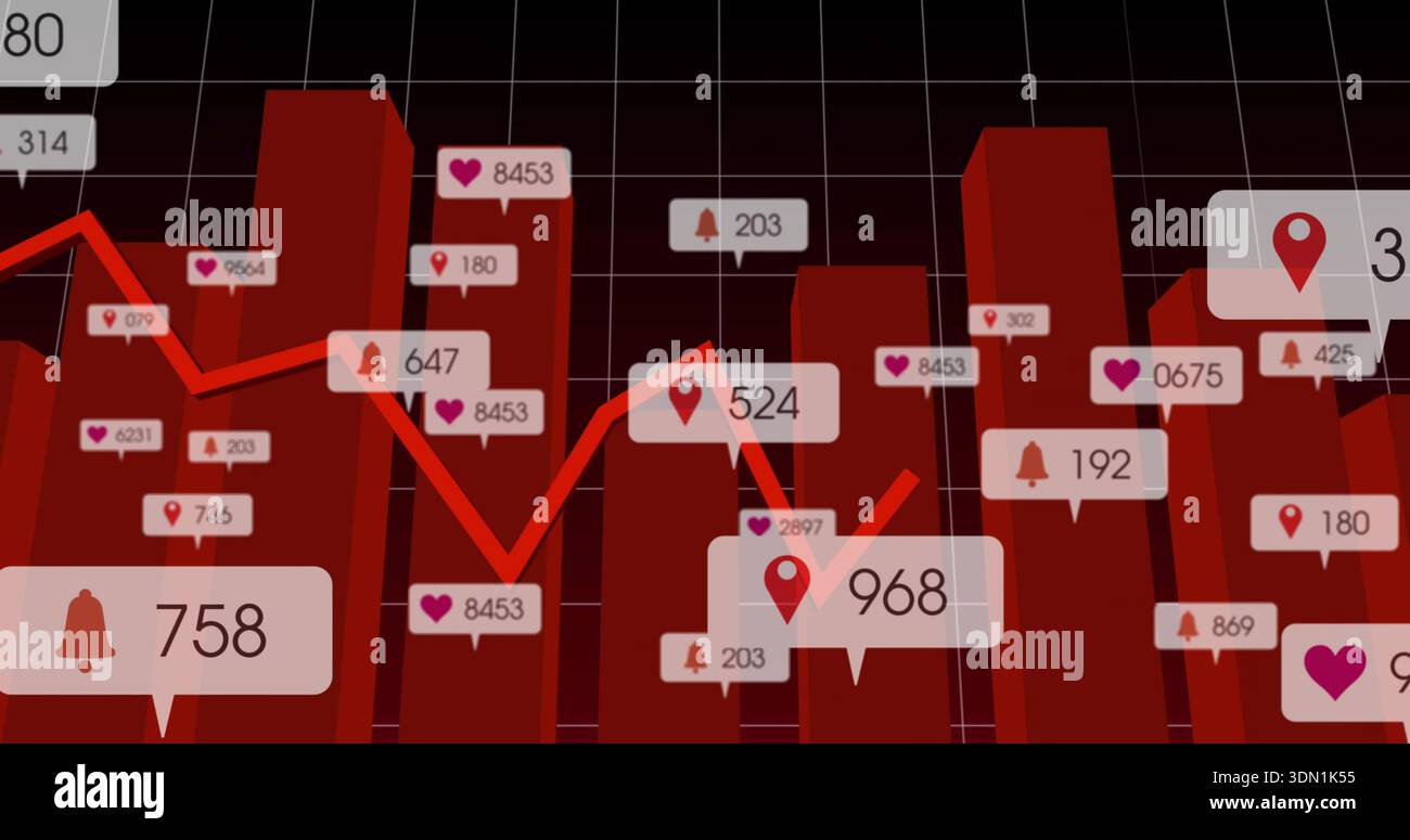 Displaying red 3D bar columns on perspective-grid, showing line and ...
