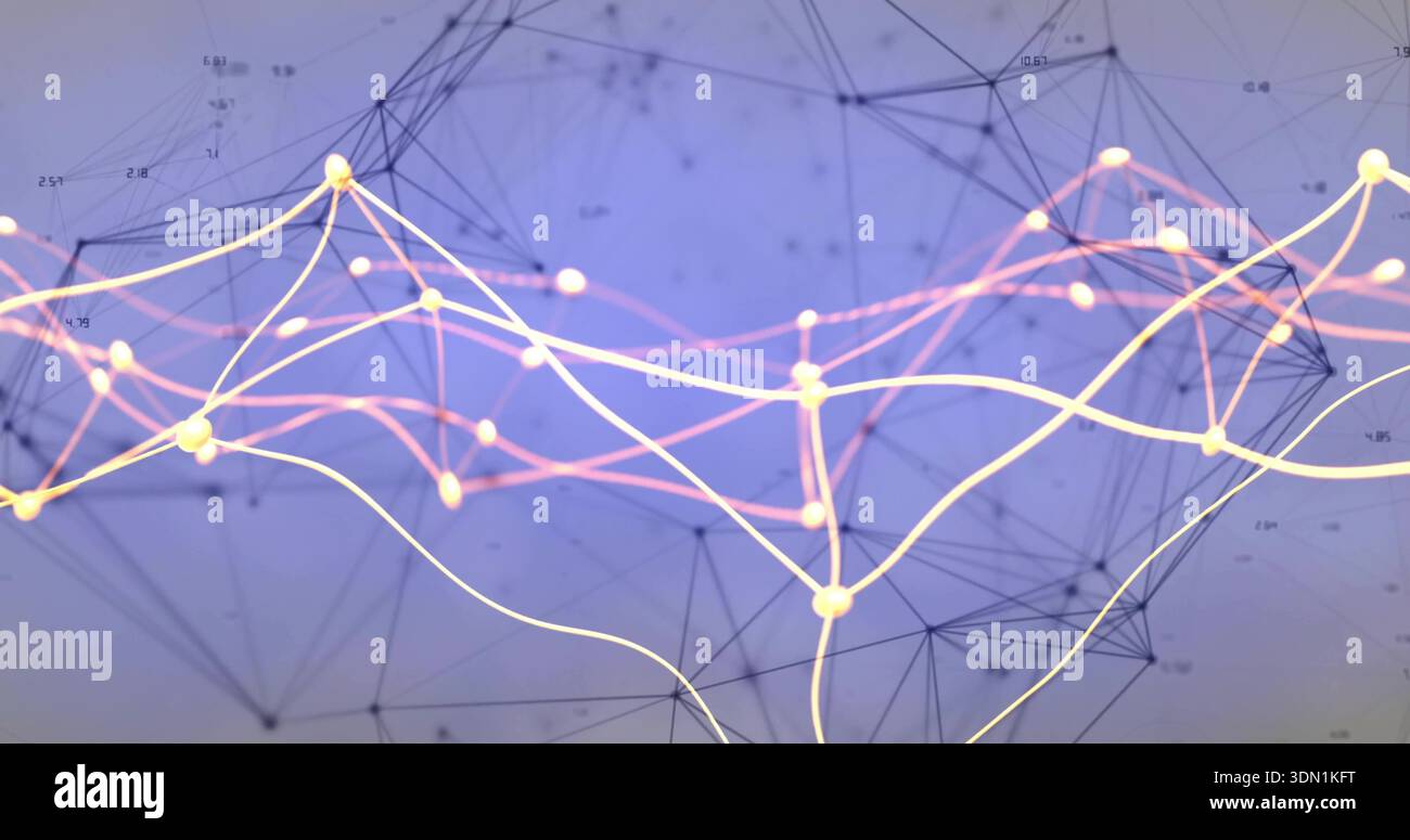 Displaying stylized digital network visual pulsing in virtual space ...