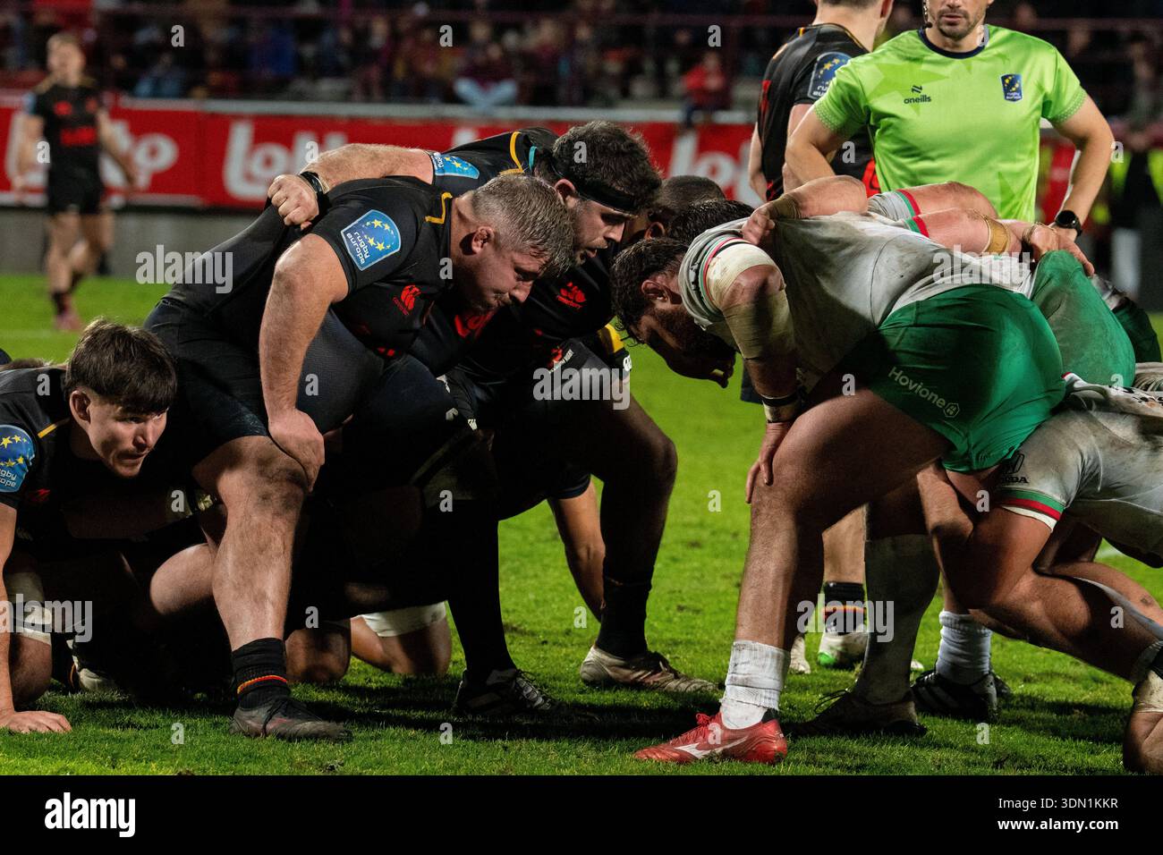 Players pictured in action during a rugby game between Belgium's Black ...