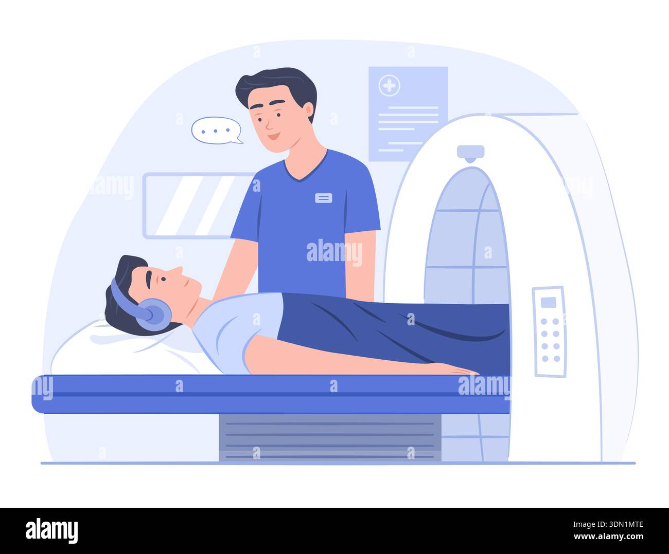 Medical Personnel Provide Guidance the Patient before an MRI Scan in ...