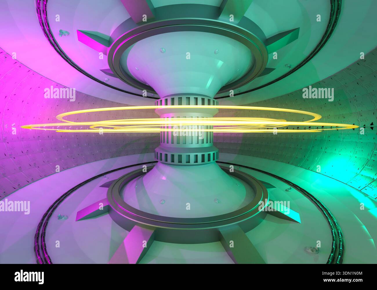 3d rendering smr or small modular nuclear fusion reactor core with ...