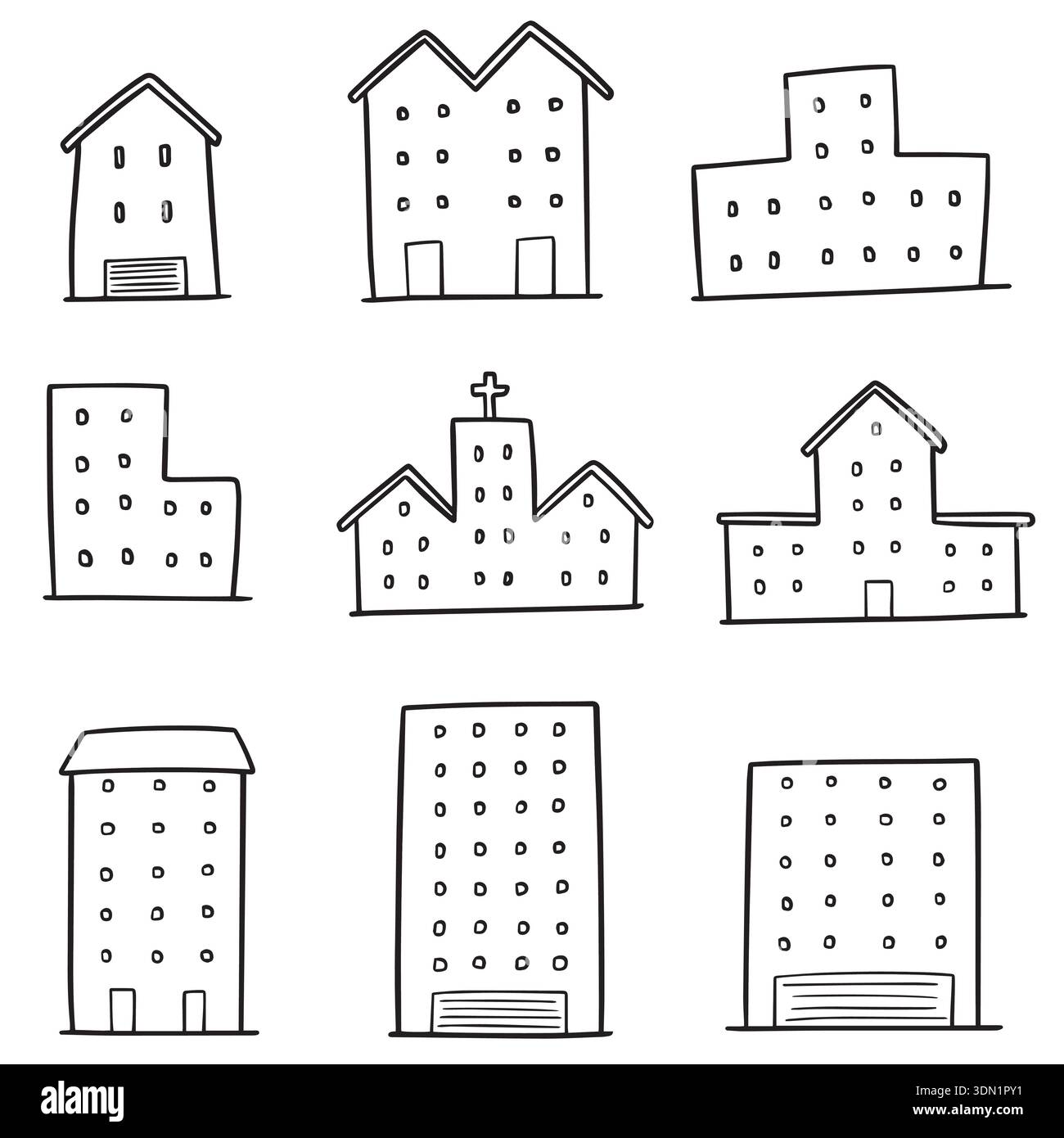 Vector Raster Building vector set of building Stock Vector Image & Art - Alamy