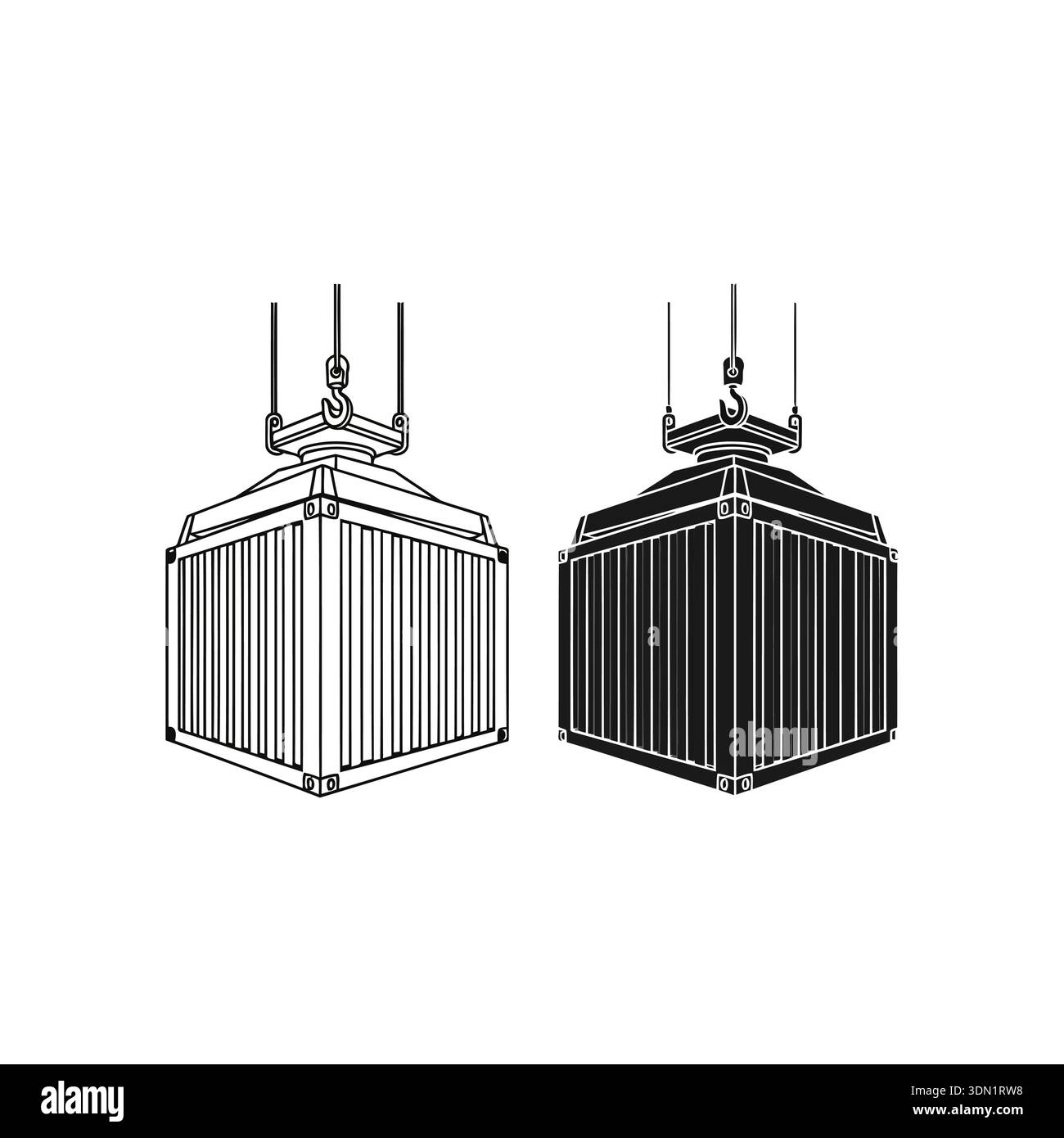 Two shipping container icons, ideal for illustrating freight transport ...