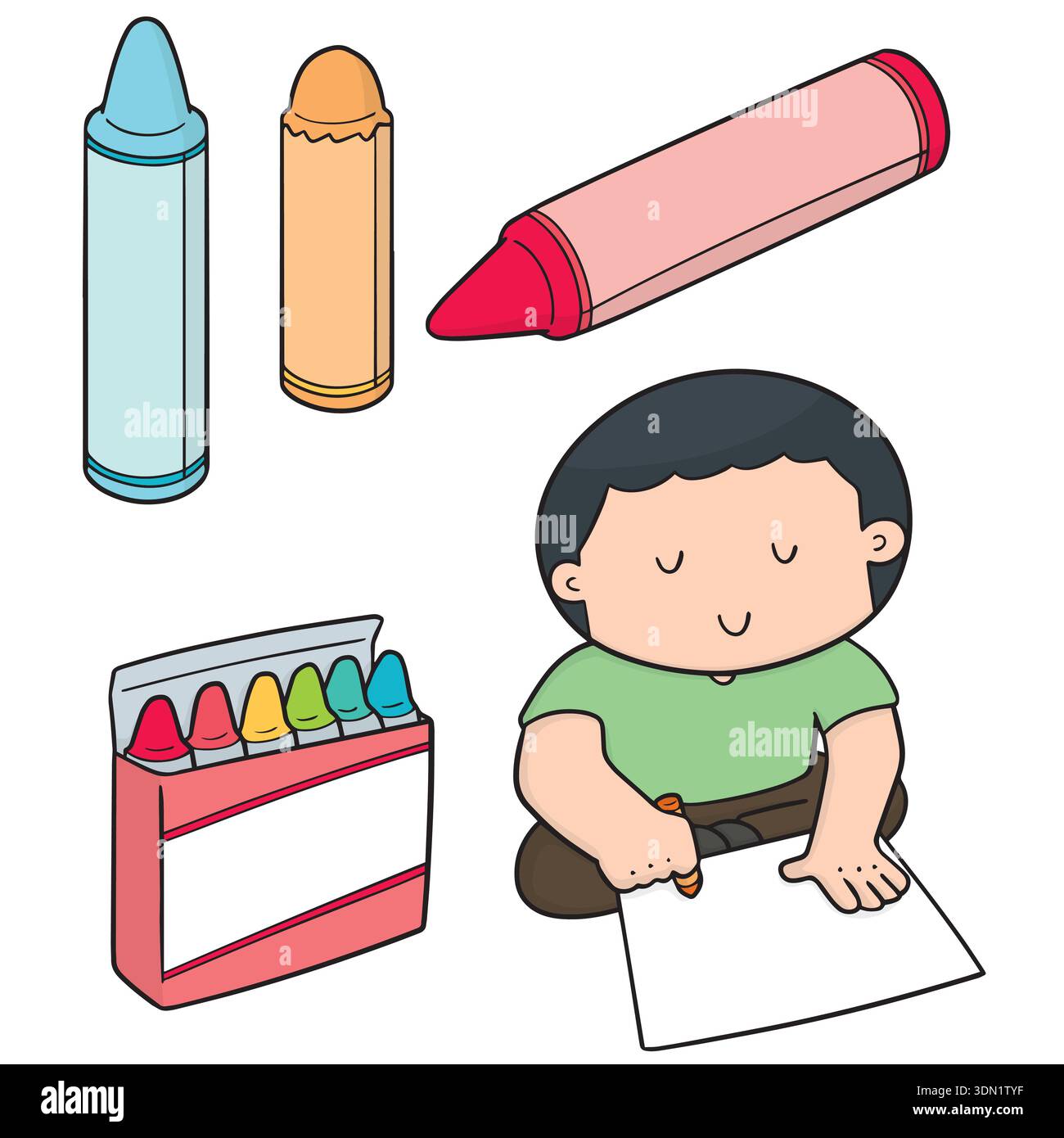 vector set of crayons Stock Vector Image & Art - Alamy