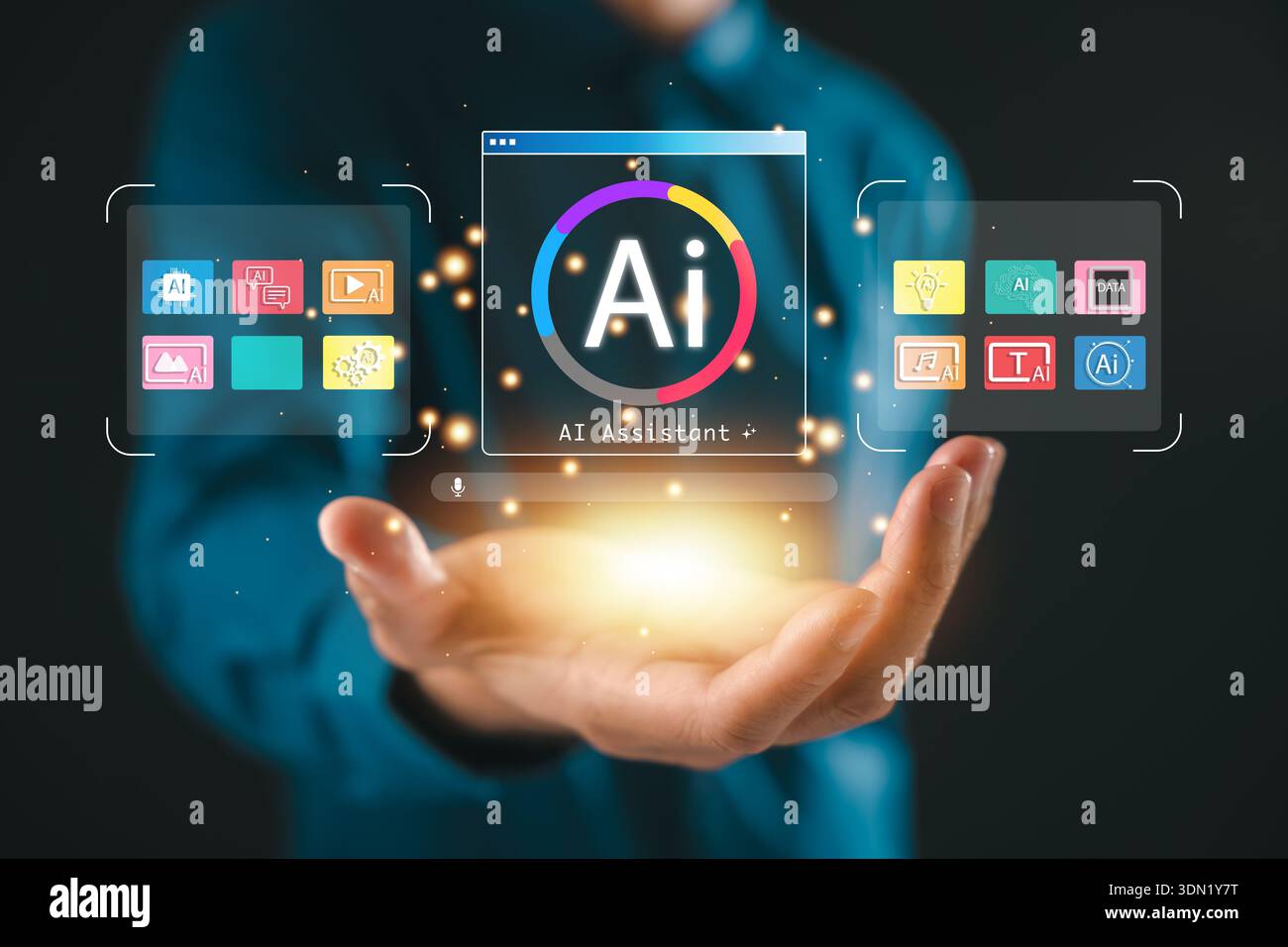 AI artificial intelligence chatbot assistant interface multimedia data ...