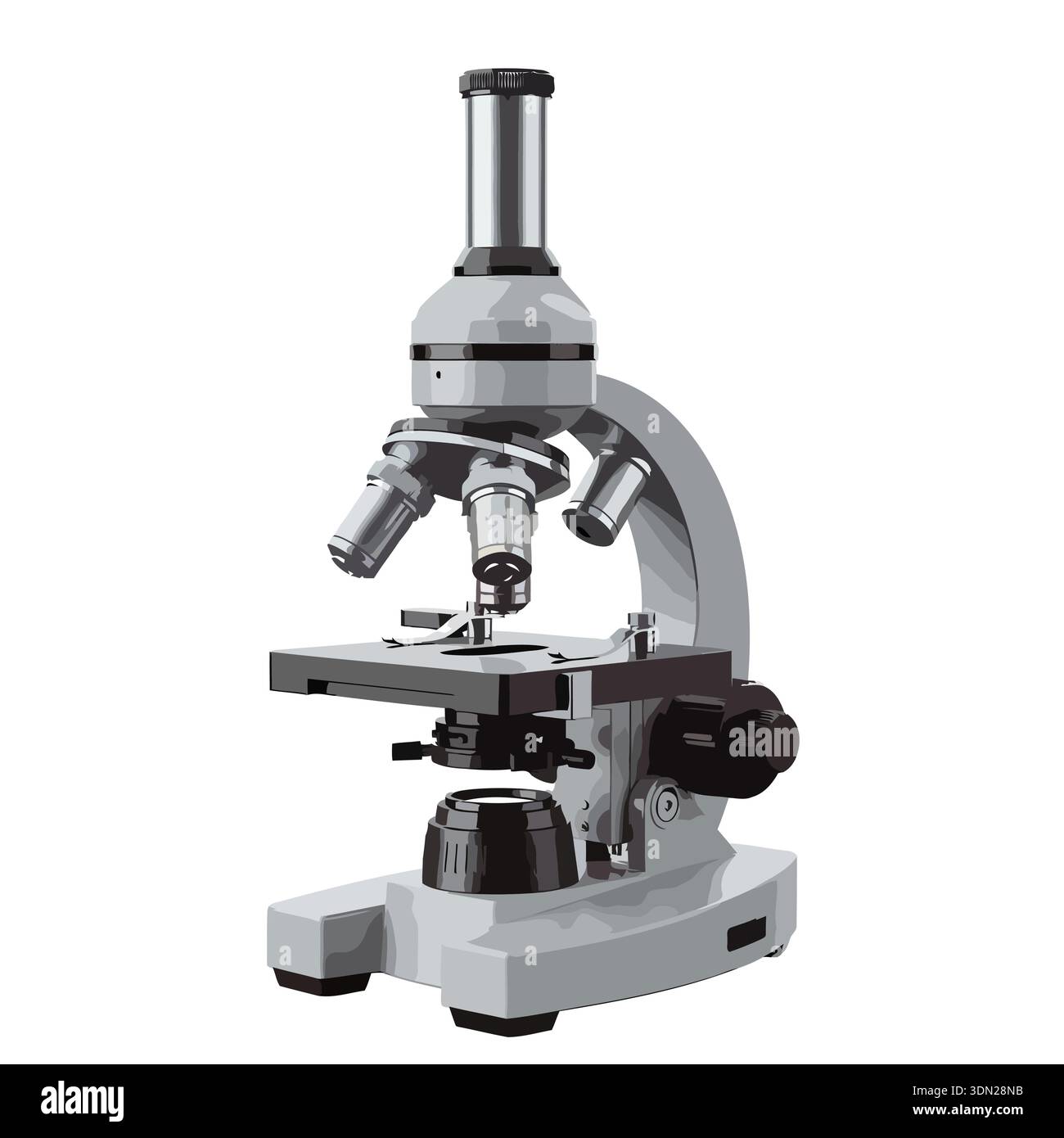 Specimen Microscope Drawing A gray microscope is depicted, a vital tool in scientific research and ...