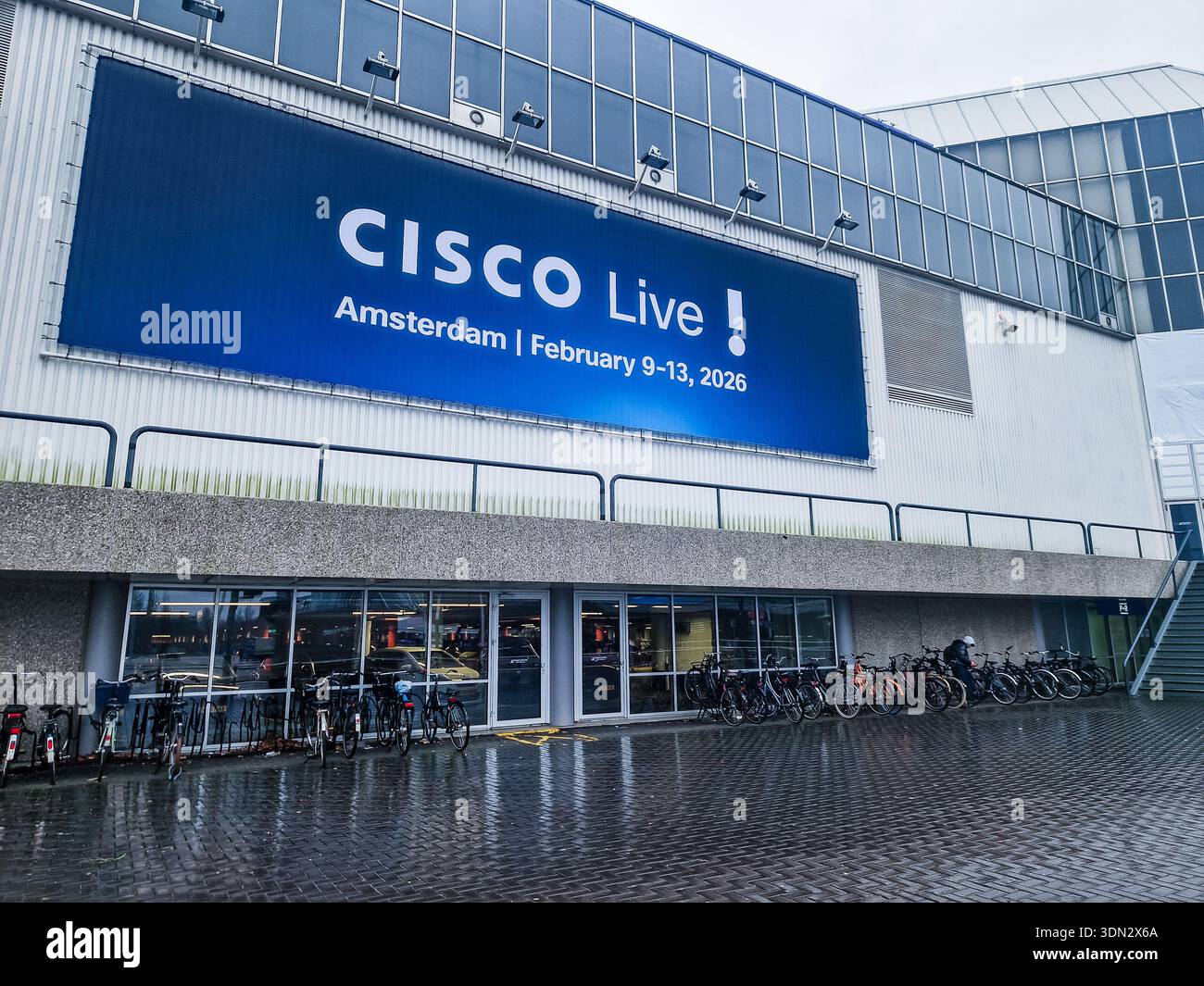 Amsterdam, Netherlands - Feb 9, 2026: Cisco Live conference in Amsterdam. Global technology and networking event. - Smartphone Captured Stock Image