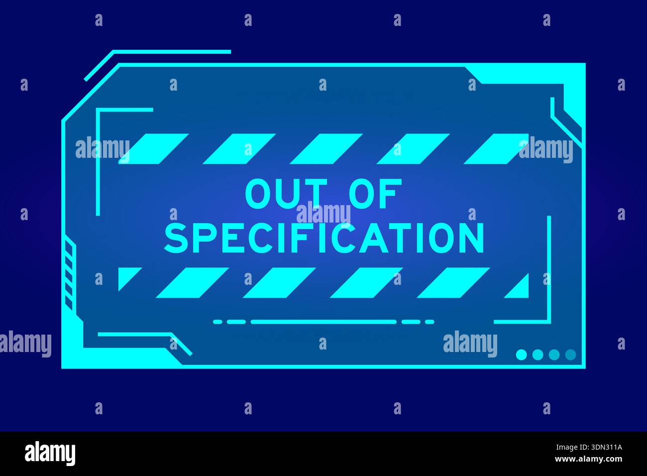 Sepecification Background Blue color of futuristic hud banner that have word out of specification ...