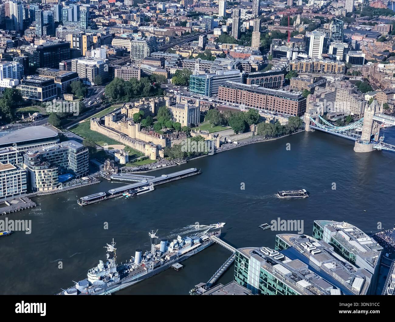 Tower of London from the The Shard, London Bridge, London - Smartphone Captured Stock Image