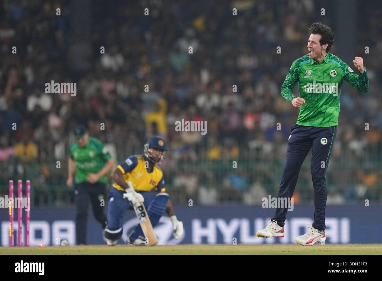 Dockrell Ireland's George Dockrell, right, celebrates the wicket of Sri Lanka's ...