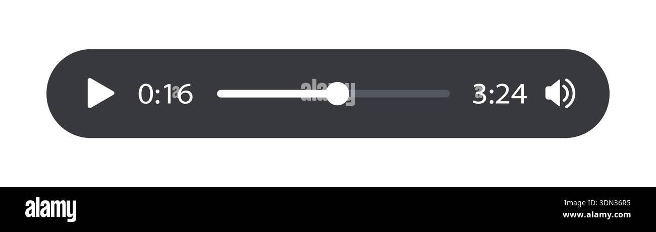 Minimized video player bar or audio player control panel Stock Vector