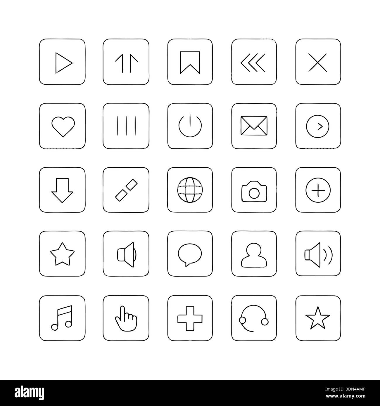 Minimal UI Line Icons Set for Mobile and Web Interface Stock Vector
