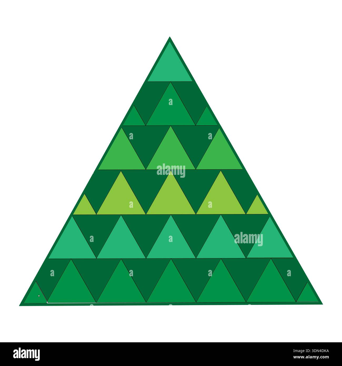 Green triangle tree. Geometric forest Vector. Abstract conifer shape. Winter spruce concept. Stock Vector