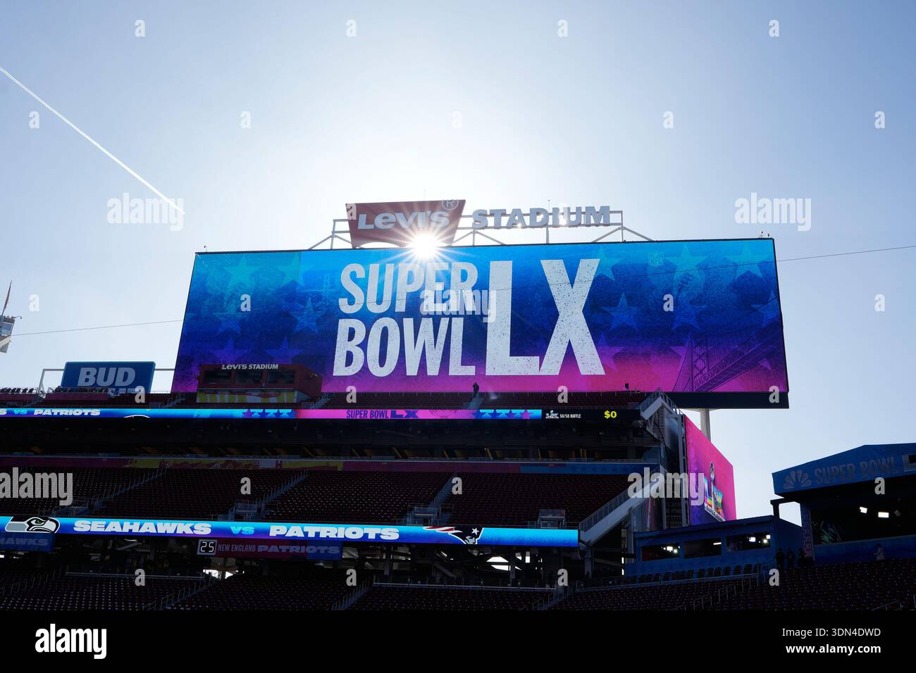 Super Bowl LX displayed at Levi's Stadium ahead of the NFL Super Bowl ...