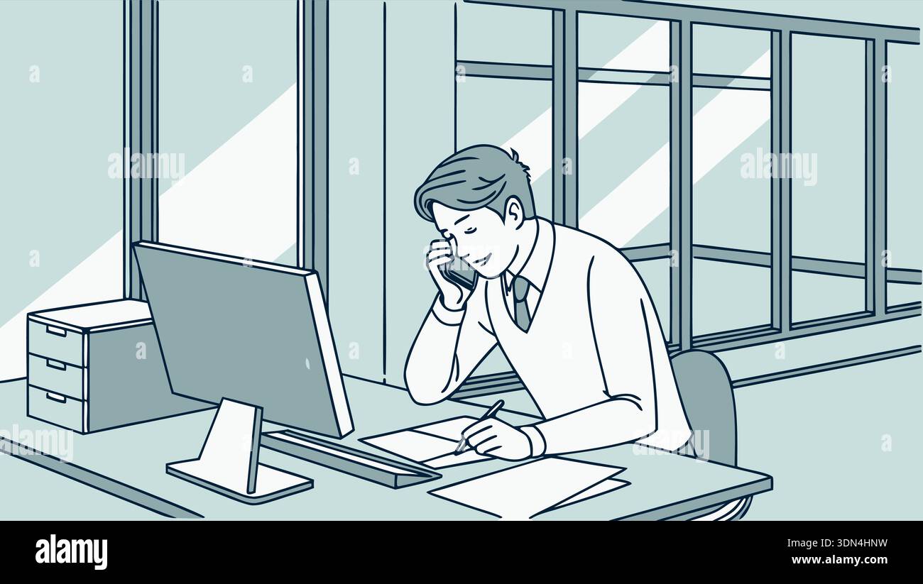businessman working in office Stock Vector