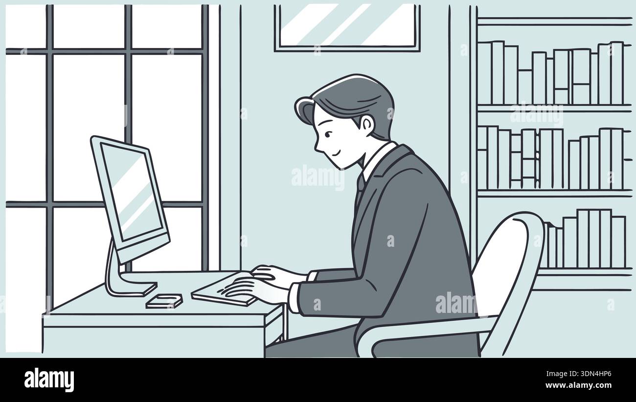 businessman working in office Stock Vector