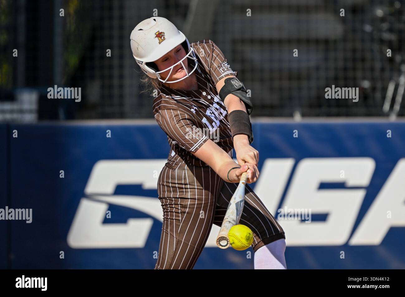 Lehigh infielder Holly Lovett bats against Stony Brook during an NCAA ...