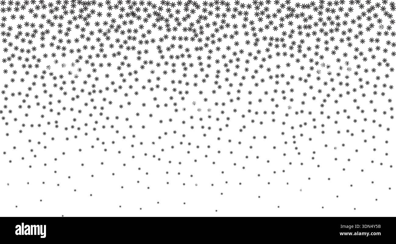 Stippling gradient, noise gradient background, stipple effect made by snowflake shapes. Noise gradient texture background. Stock Vector