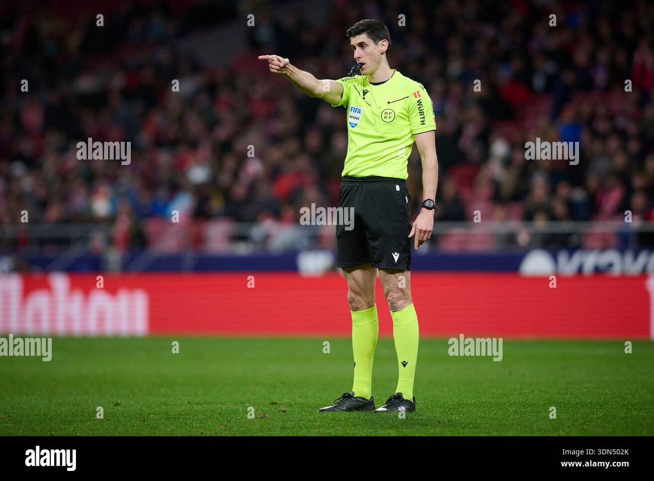 Madrid, Spain. 08th Feb, 2026. Referee Mateo Busquets during La Liga ...