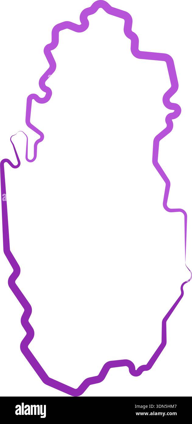 qatar country map line border vector icon illustration design Stock Vector