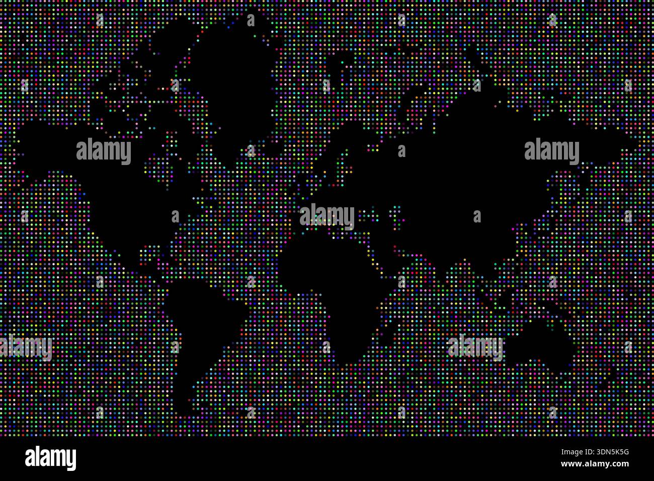 Dots world map wallpaper background vector design Stock Vector