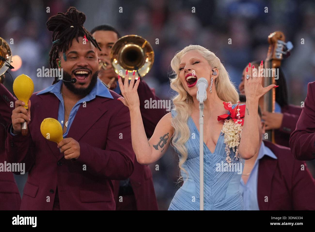 Lady Gaga Performs During Halftime Of The NFL Super Bowl 60 Football Lady Gaga Performs During Halftime Of The Nfl Super Bowl 60 Football Game Between The New England Patriots And The Seattle Seahawks Sunday Feb 8 2026 In Santa Clara Calif Ap Photomatt Slocum 3DN6334 