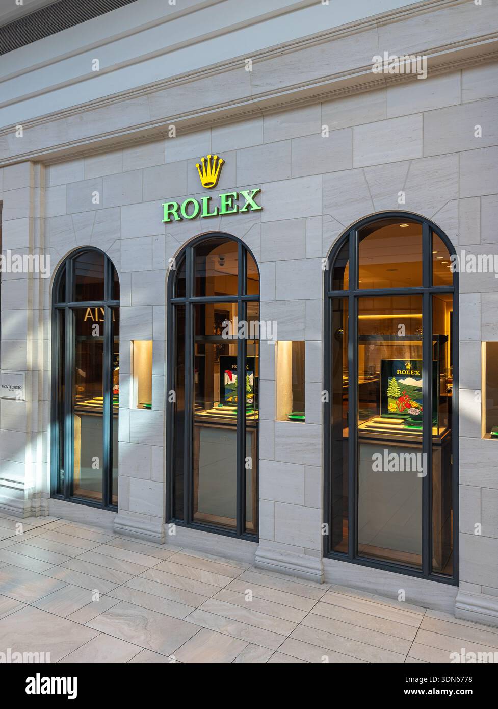 Rolex watches  in CF Richmond Centre mall, Richmond, BC, Canada. - Smartphone Captured Stock Image
