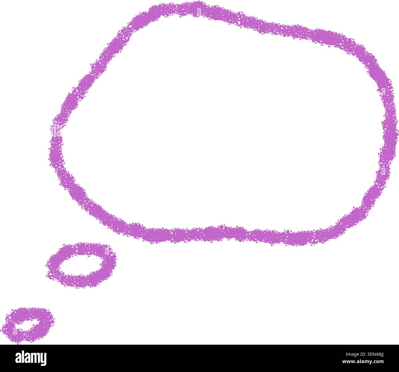 Wavy Chalk Outline Speech Bubble Symbol Stock Vector