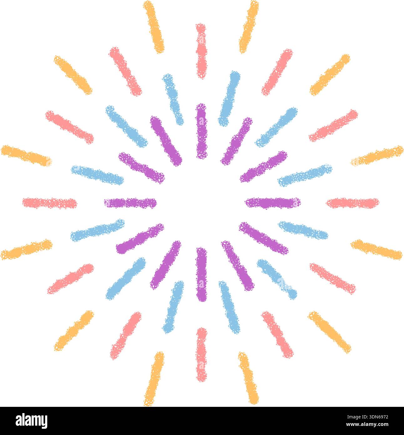 Crayon Festive Firework Circle Pattern Stock Vector