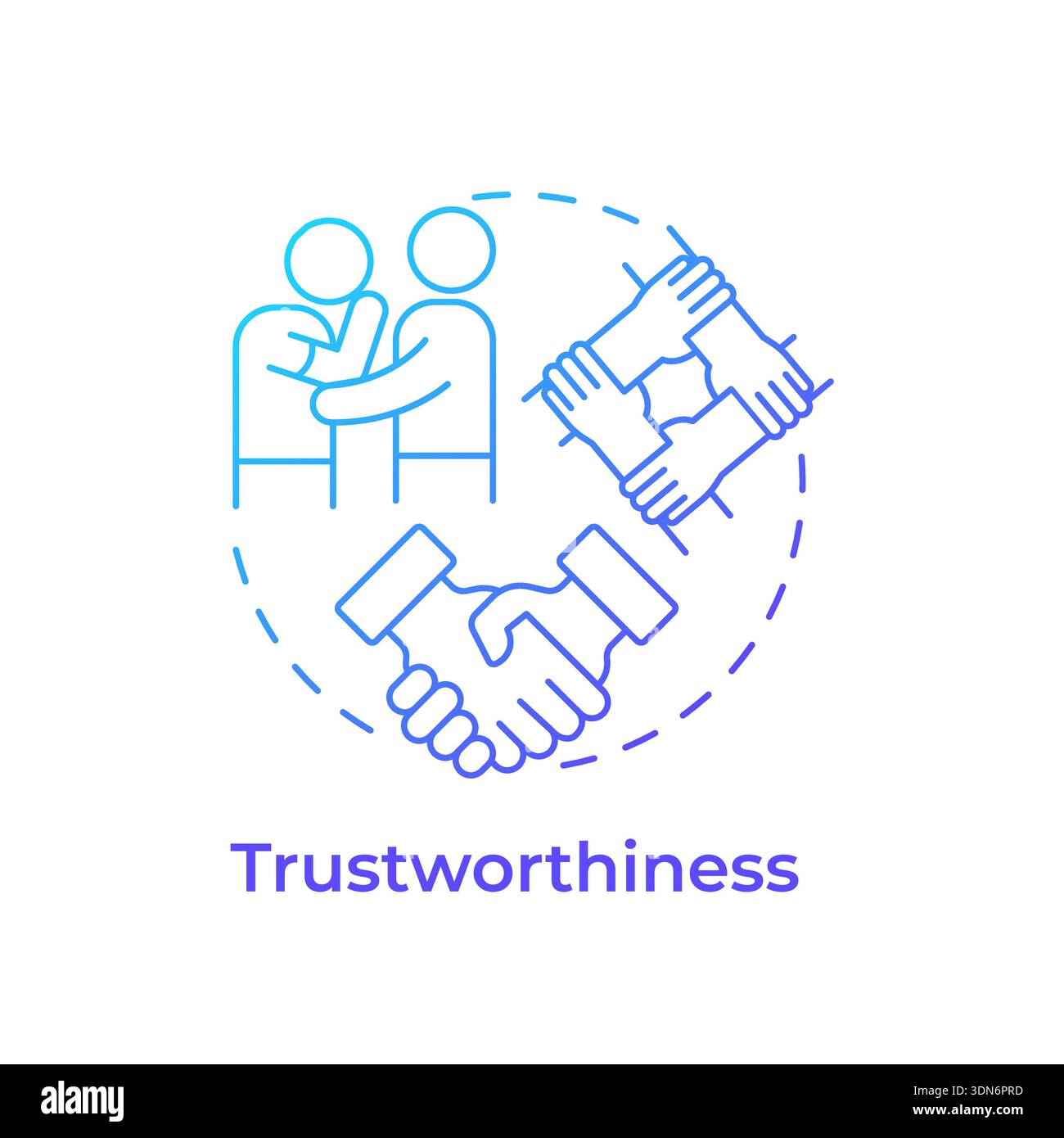 Trustworthiness blue gradient concept icon Stock Vector